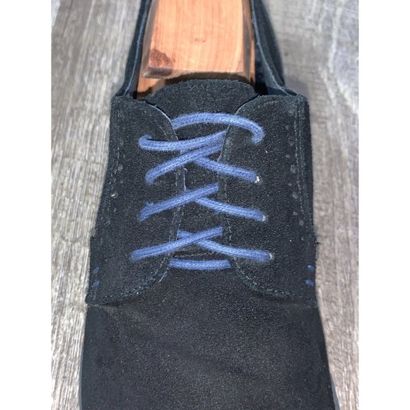 Joseph Abboud * Black Seude w Blue Sole/Stitching * Lace-Up * Men's Size 11.5 - Picture 7 of 11